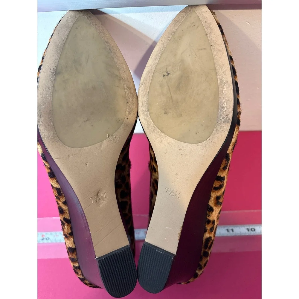 Talbots   Leopard Print Calf‎ Hair Wedge Pumps  Size 7.5 EUC